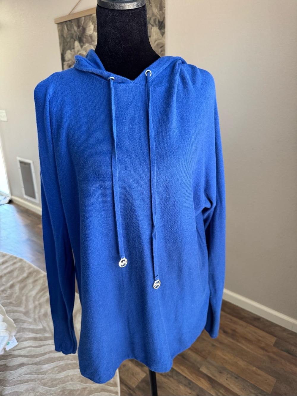 MICHAEL Michael Kors Cobalt Blue Hooded Knit Pullover